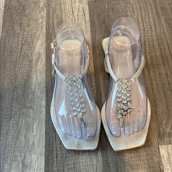 Pedro Garcia Shoes - Pedro Garcia
Leather Crystal Embellishments T-Strap Sandals
Women's Size 39